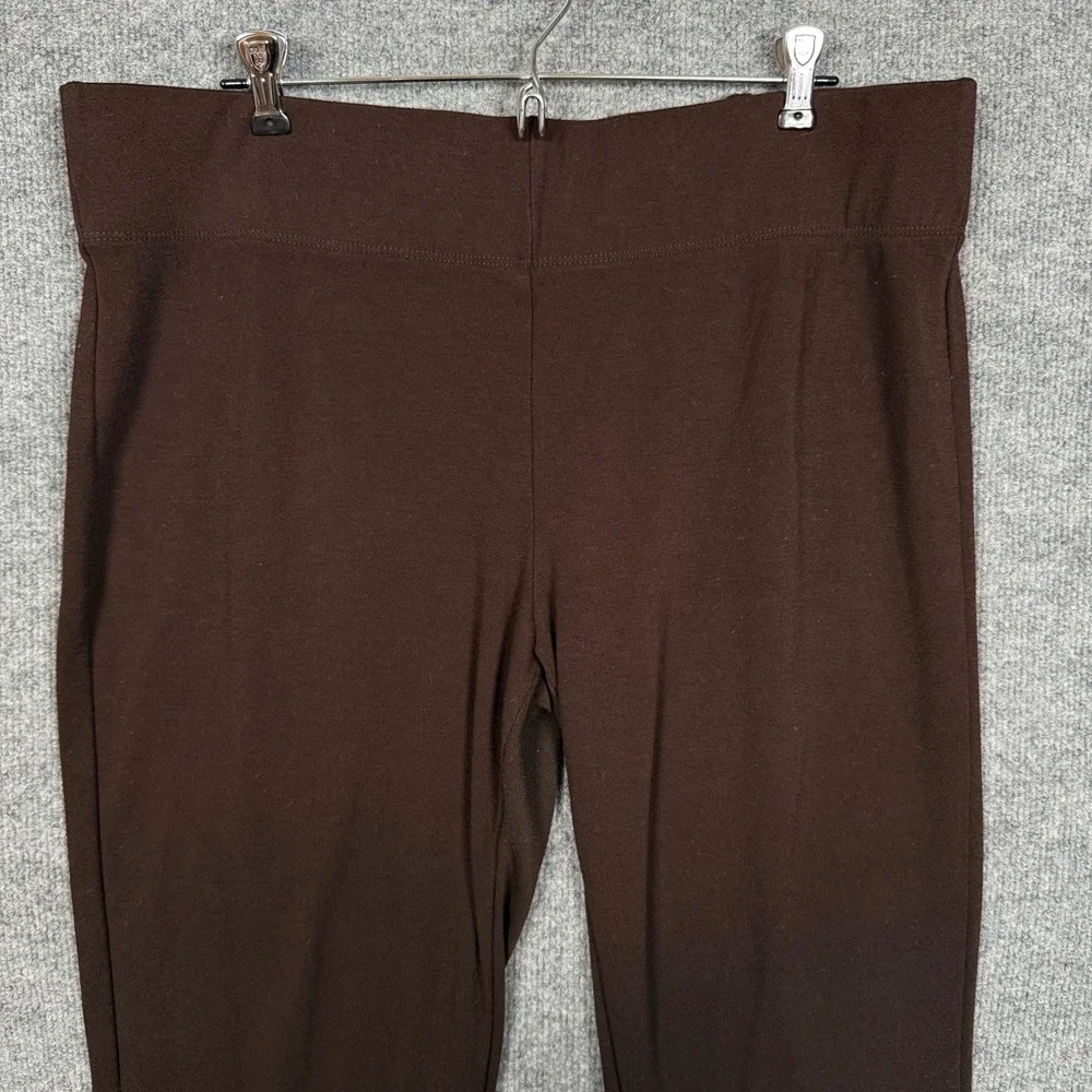 Chico's Size 3 US XL Pull On Pants Brown Rayon Nylon Blend Elastic Waist Stretch